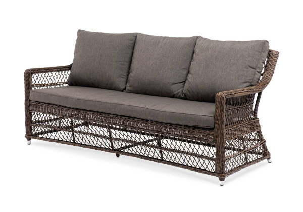 Диван 3-местный из искусственного ротанга, Гранд Латте цвет: коричневый