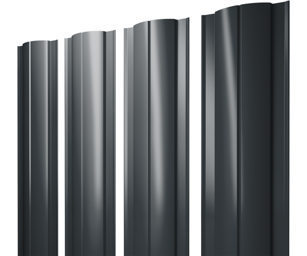 GL Штакетник Круглый с прямым резом 0.45 мм, Drap ST, RAL 7016