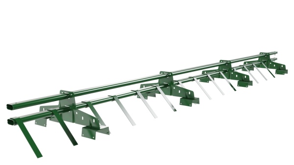 Снегозадержатель для профнастила Н-114 Borge L=3000 мм, 4 опоры, 2 трубы, овал 25х45 RAL 6002