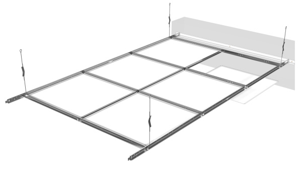 Потолочная кассета Medic Grand Line, Board, открытого типа, 595х595 мм 0.5 мм, Zn, белый