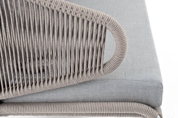 Диван 2-местный из роупа, Милан,карк алюм светло-серый муар,роуп серый меланж круг,ткань светло-сера