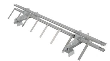 Снегозадержатель для профнастила Н-114 Borge L=1500 мм 2 опоры, 2 трубы, овал 25х45 RAL 9006