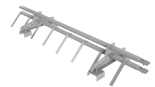 Снегозадержатель для профнастила Н-114 Borge L=1500 мм 2 опоры, 2 трубы, овал 25х45 RAL 9006