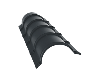 GL Планка конька полукруглого R110 мм 0.5 мм, Drap, RAL 7016, L=1970 мм