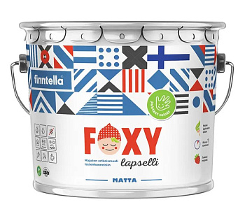 Краска Finntella, Foxy Lapsille matt, специализир. для детских комнат матовая, уп. 9 л колеровка