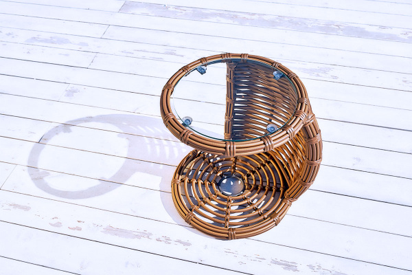 Столик боковой Mokka Majorca, из искусственного ротанга цвет: капучино