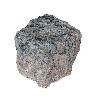 Гранитная брусчатка Ладожская 100 мм 100х100, колотая, цвет: серо-розовый