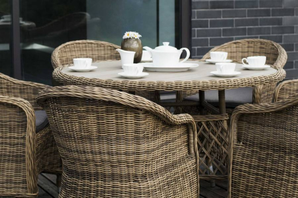 Кресло плетеное из искусственного ротанга, Равенна соломенный