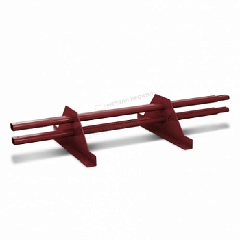 Снегозадержатель трубчатый Металл Профиль, L=1000 мм, 2 опоры, 2 трубы, овал 40х20 мм, RAL 3005