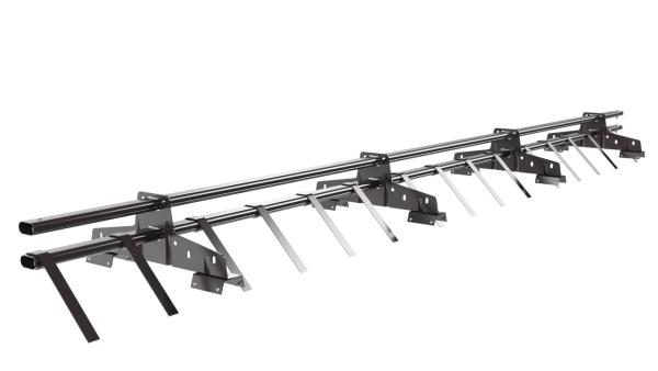 Снегозадержатель для профнастила Н-60, Н-75 Borge L=3000 мм, 4 опоры, 2 трубы, овал 25х45 RR 32