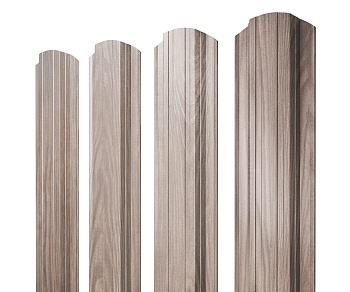 GL Штакетник Прямоугольный, фигурный 0.45 мм, Print Elite, White Wood TwinColor