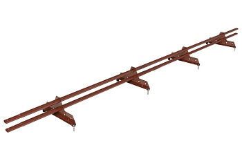 Снегозадержатель универсальный Roofsystems Econom Next 4 опоры, 2 трубы, круг Ø25 мм, L=3000 мм, RAL 3009