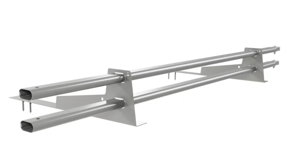 Снегозадержатель для гибкой черепицы Borge L=1500 мм, 2 опоры, 2 трубы, овал 25х45 RAL 9006