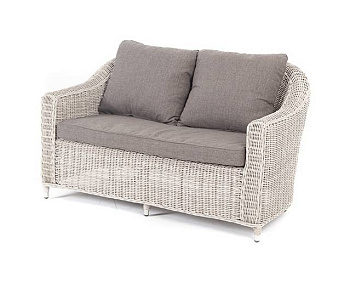 Диван 2-местный из искусственного ротанга, Кон Панна бежевый