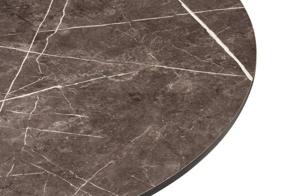 Стол из HPL круглый Ø 70 см, Каффе, подстолье чугун цвет: серый мрамор