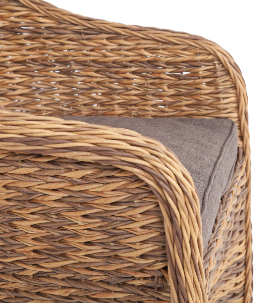 Кресло плетеное из искусственного ротанга гиацинт, Равенна соломенный