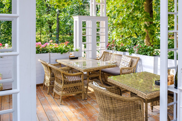 Стул плетеный из искусственного ротанга, Сицилия соломенный