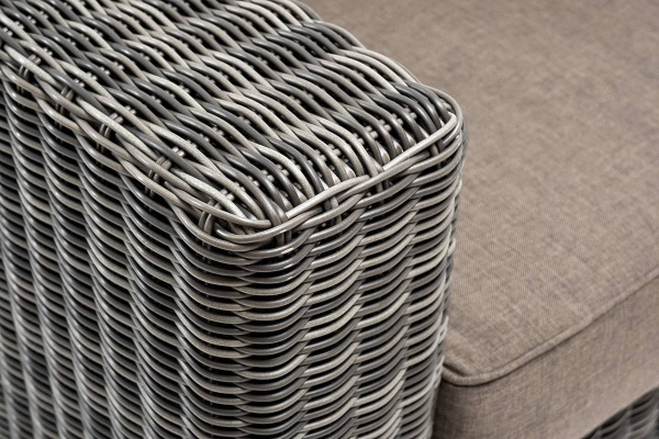 Кресло плетеное из искусственного ротанга, Боно, с подушками графит