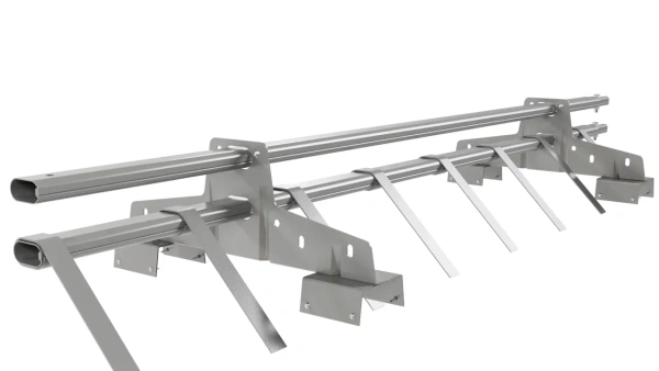 Снегозадержатель для профнастила Н-114 Borge L=1500 мм 2 опоры, 2 трубы, овал 25х45 RAL 9006