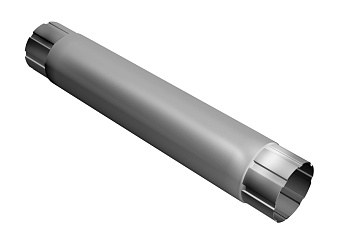 Труба водосточная соединительная, Grand Line Ø 90 мм, L=1000 мм, RAL 9003