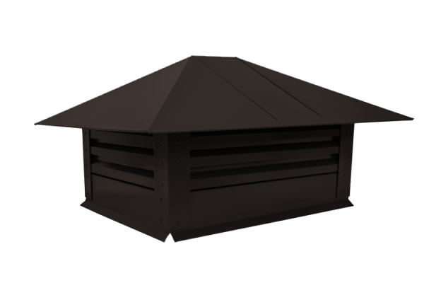 Дымник на трубу GL с жалюзи, 0.45 мм, Drap, 520х390 мм, RR 32