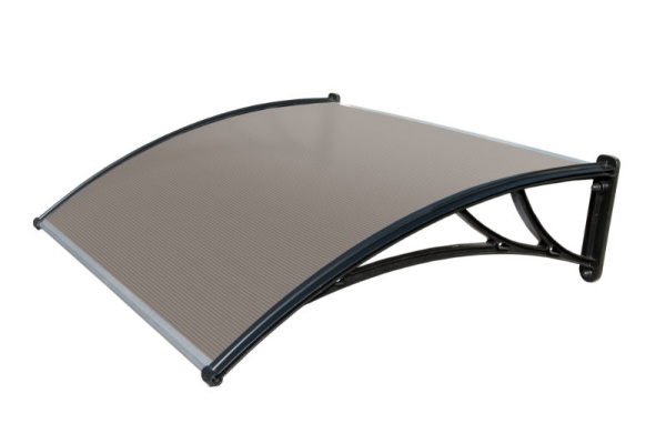 Козырек STOPrain 1200 мм х 930 мм, бронзовый, кронштейн черный