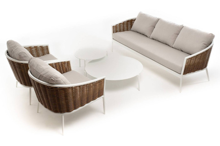 Столик журнальный круглый, Тоскана, Ø 103 см, H 28,5 см, цвет: белый