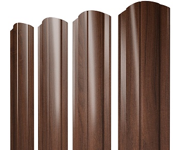 GL Штакетник Круглый, фигурный 0.45 мм, Print Elite, Choco Wood TwinColor