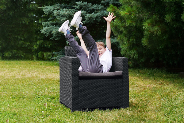 Кресло Arizona из искуственного ротанга, комплект 2 шт, цвет: антрацит