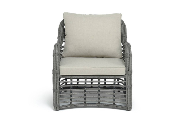 Кресло плетеное из искусственного ротанга, Ницца цвет: серый