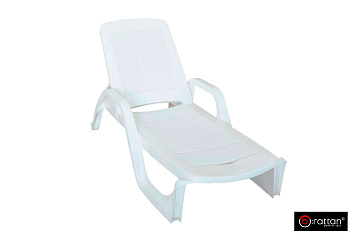 Шезлонг B:Rattan Nilo стопирующийся цвет: белый