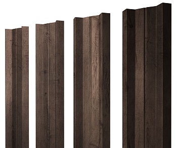 GL Штакетник М-образный А с прямым резом 0.45 мм, Print Premium, Almond Wood Fresh