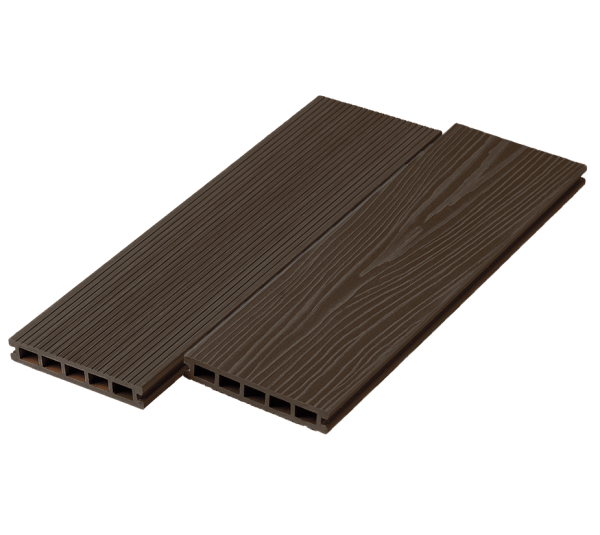 Террасная доска UnoDeck Ultra 150 мм, L= 4000 мм вельвет и тиснение, цвет: венге