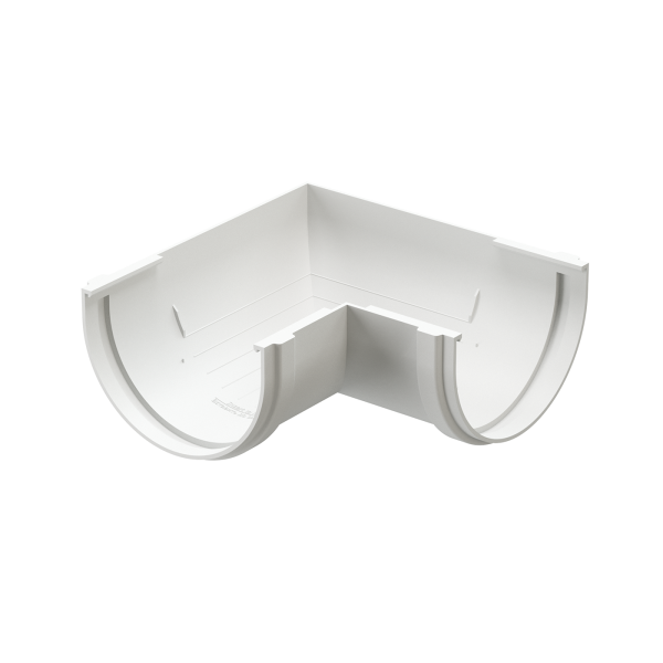 Угол желоба универсальный 90°, Docke Premium, Ø120 мм, цвет: пломбир