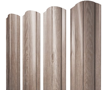 GL Штакетник Круглый, фигурный 0.45 мм, Print-double Elite, White Wood