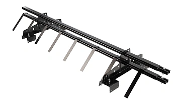 Снегозадержатель для профнастила Н-114 Borge L=1500 мм 2 опоры, 2 трубы, овал 25х45 RAL 9005 matt