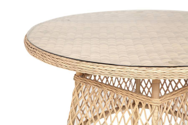 Стол плетеный круглый Эспрессо, Ø 118 см, высота 75 см цвет: соломенный