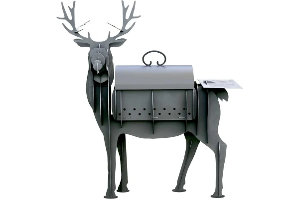 Мангал "Олень" с крышкой и столиком, 1025 х 355 мм, толщина стенки 3 мм