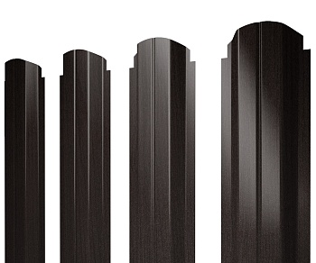 GL Штакетник П-образный А, фигурный 0.45 мм, Print Elite, Coffe Wood TwinColor