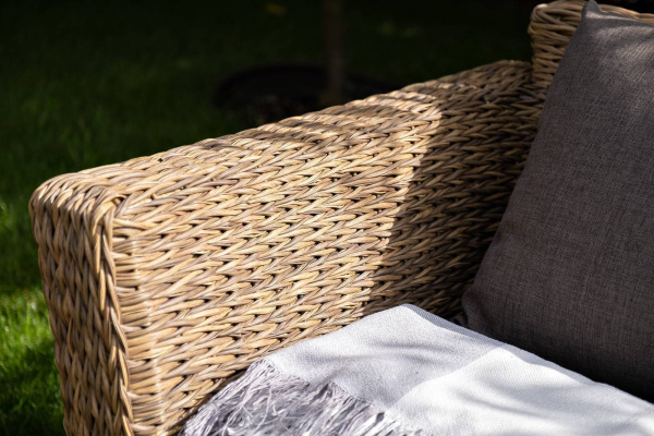 Кресло плетеное из искусственного ротанга /гиацинт/, Капучино цвет: соломенный