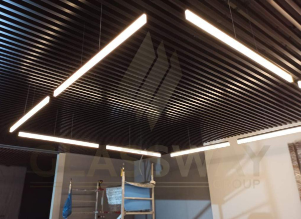 Кубообразная рейка алюминиевая, 40х50 мм 0.3 мм, Al, венге