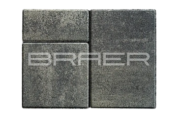 Тротуарная плитка Braer Старый город Ландхаус 80 мм 80х160, 160х160, 240х160 мм, прямоугольная, цвет: Color Mix Вечер