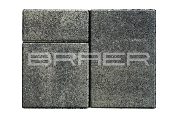 Тротуарная плитка Braer Старый город Ландхаус 80 мм 80х160, 160х160, 240х160 мм, прямоугольная, цвет: Color Mix Вечер