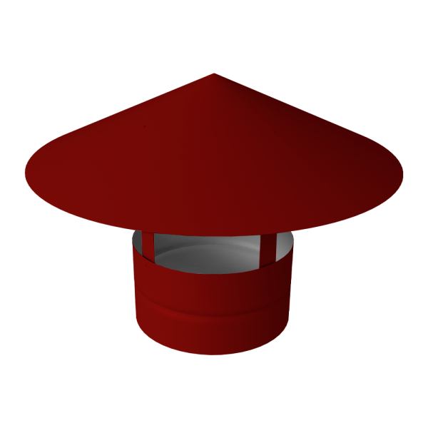 Дымник на трубу GL круглый, 0.5 мм, Satin, Ø110 мм, 230х625 мм, RAL 3011