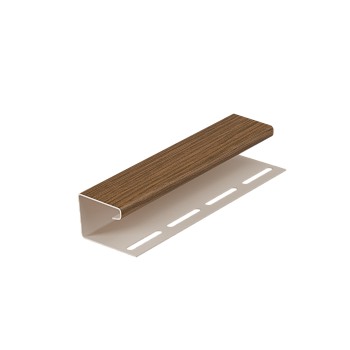 J-профиль пвх, Docke, L=3000 мм серия Lux под дерево, цвет: миндаль
