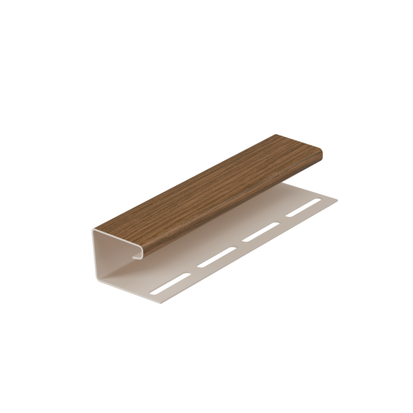 J-профиль пвх, Docke, L=3000 мм серия Lux под дерево, цвет: миндаль