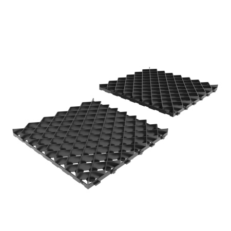 Решетка газонная Gidrolica Eco Pro, пластиковая черная, 600x600 мм, C250, 606