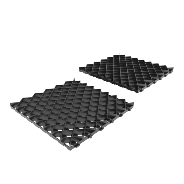 Решетка газонная Gidrolica Eco Pro, пластиковая черная, 600x600 мм, C250, 606