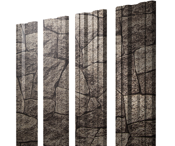 GL Штакетник Twin с прямым резом 0.45 мм, Print Elite, King Stone TwinColor