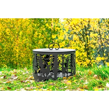 Костровая чаша с плоским дном, Ø500, Н =490 мм, "Олени"